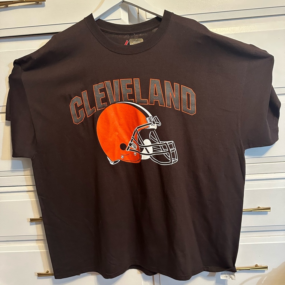 NWT Majestic Men’s NFL Cleveland Browns Brown 100% Cotton Tee Shirt - Size 2XL